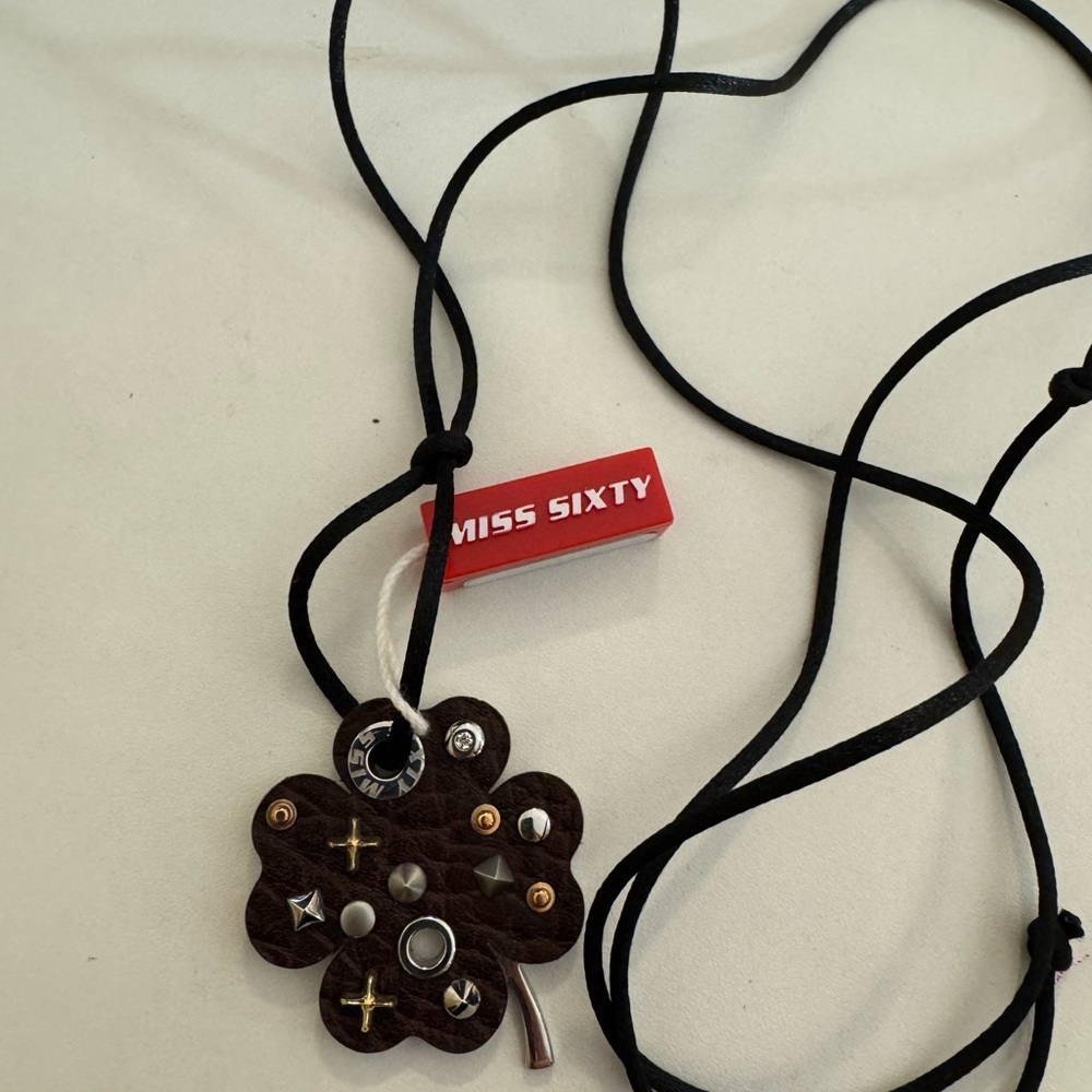 Miss Sixty Silver Clover Pendant Necklace